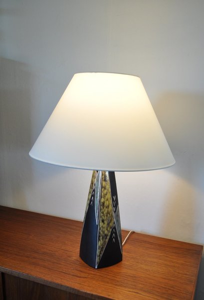 Large Ceramic Table Lamp By Svend Aage Jensen For Søholm, 1950s photo for sale