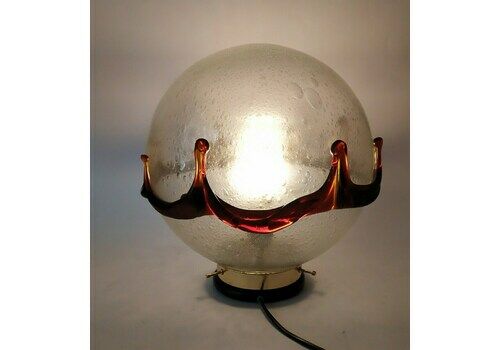 Wonderful Ball Light Vintage Table Lamp Design Space Age Glass By Murano Mazzega Brotto Nason Sugars Amber Bullicante Lamp