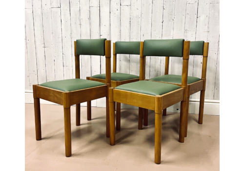 Vtg 4 X Mid Century Dining Chairs Danish Plan Magistretti Heals Ercol Scandi 80s