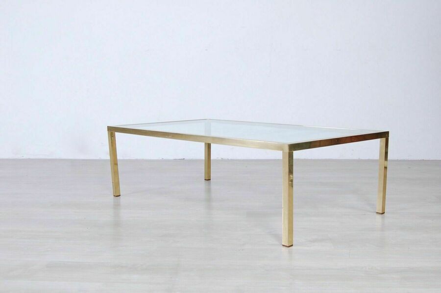 Coffee Table Glass Brass Coffee Table Low Table Design 70s photo furniture