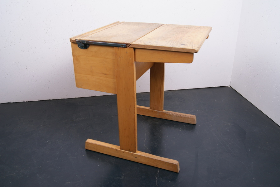 2 X Children S Wooden Single School Desk With Half Lift Up Lid