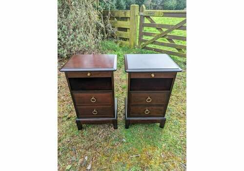 2 X Tall & Slim Stag Minstrel Bedside Tables (Pair)   Great Original Condition, Can Be Custom Painted
