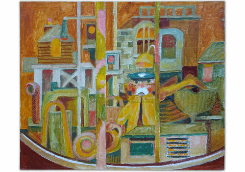 Vincent Bennett, “Back In The Harbour”, C.1970, Colourful Original Naive Style Painting