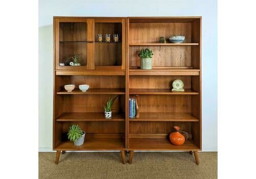 Pair Of Vintage Mid Century Teak Retro G Plan Bookcase Wall Shelves Wall Units