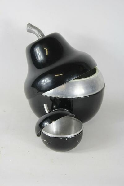 Ca. 1960’s   Aluminium   Champagne Bucket / Ice Bucket In The Shape Of A Pear With Matching Apple Shaped Container photo furniture