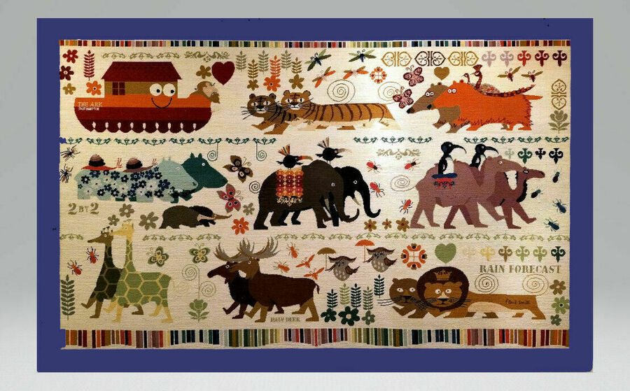 Hand Made Noah's Ark Needlepoint Wall Hanging By Paul Smith Paul