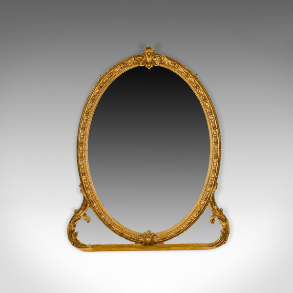 Antique Wall Mirror English Victorian Gilt Gesso Overmantel Antique Wall Mirror English Victorian