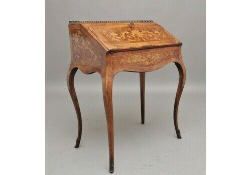 A Superb Quality Freestanding 19th Century Kingwood And Marquetry Inlaid Bureau