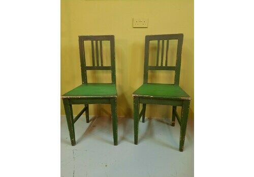 Pair Of 1950s Hungarian Painted Dining/Kitchen Chairs   Mcm / Vintage