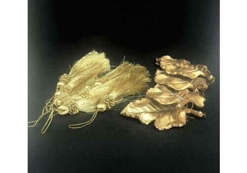 Golden Table Decorations Key Tassels Gold Leaf Shape Shabby Chic Luxury Decor For Table Or Christmas Tree Gold Styling Carnaval Table Theme