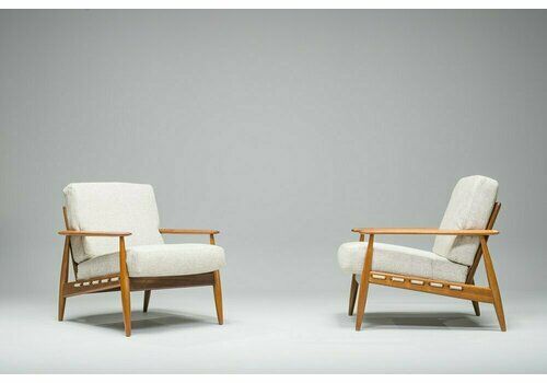 Mid Century Danish Teak Armchairs, 1960s, Set Of 2