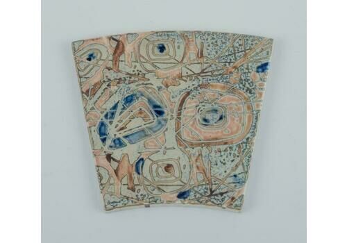 Royal Copenhagen, Six Baca Faience Tiles With Patterned Glaze.