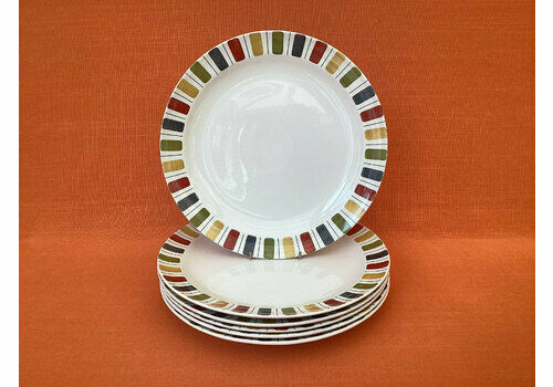 1960s Midwinter Mexicana Plates  (Set Of 6), Retro Midwinter ‘Mexicana’ Dinner Plates, 1960s Mexicana Plates, Jessie Tait Design