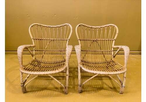 Pair Of Curvy Wicker Chairs