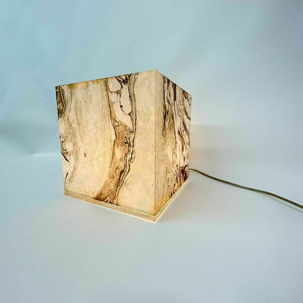 Mid Century Design Lucite Cube Table Lamp , 1970’s photo 400.0