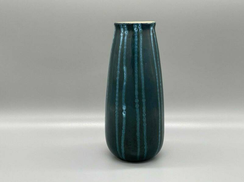 Large Blue Ceramic Vase Tofej Hungary 1970s Vintage Vinterior