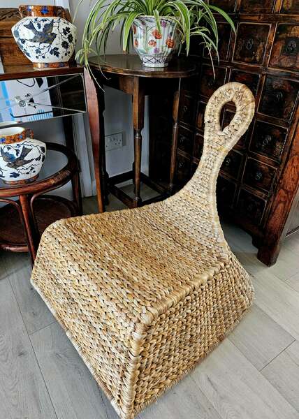 Low Rocking Chair In Woven Banana Leaf Designed By Maria Vinka For Ikea ...