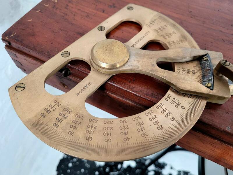 Antique Brass Protractor / Very Large Antique Surveying Tool