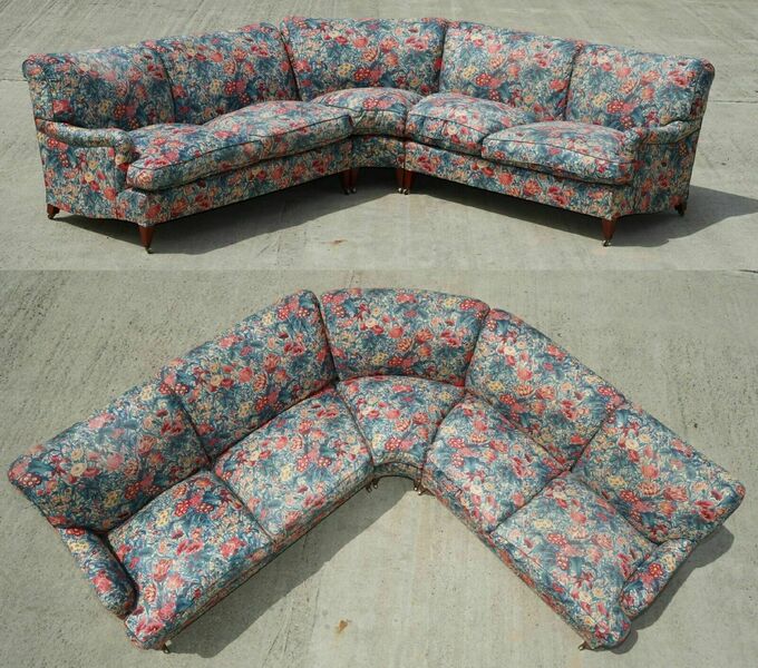 Vintage Howard & Son's London Bridgewater Large 5 Seat Corner Sofa