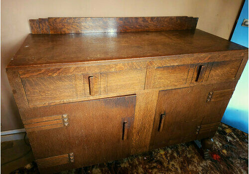 Magnificent Solid Oak  Art Deco Sideboard Cupboard
