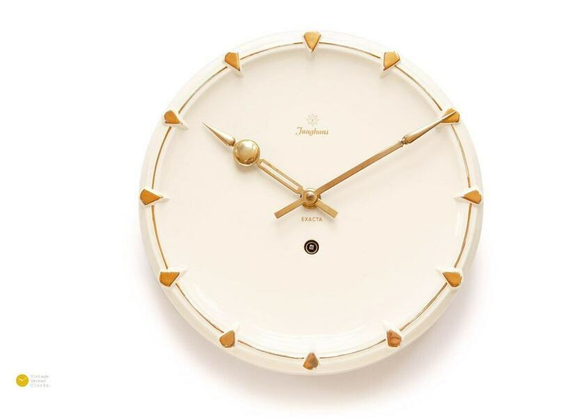 Mechanical Junghans Ceramic Wall Clock Bauhaus Mid Century Kitchen