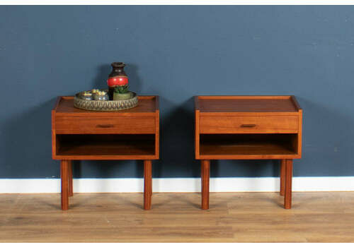 Retro Teak 1960s Danish Pair Of Bedside Cabinets By Hans J Wegner For Ry Mobiler