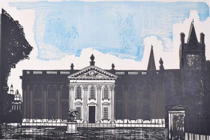 Senate House, Cambridge University Linocut Print By Walter Hoyle photo furniture