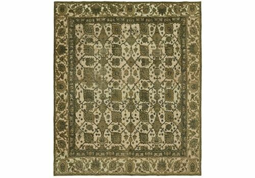 Handmade Decorative Beige Vintage Area Rug ( 320 X 270 Cm )