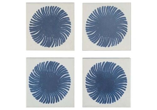Royal Copenhagen, Four Tiles With An Abstract Motif. Mid 20th Century.