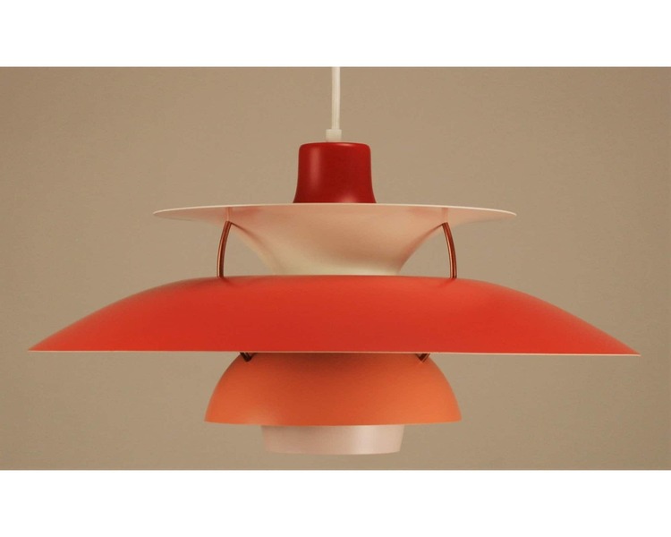 Vintage Louis Poulsen Ph5 Pendant Lamp | Original Vintage Restored In 'Red/Orange/Light Pink' Or Choose Your Custom Color! photo furniture