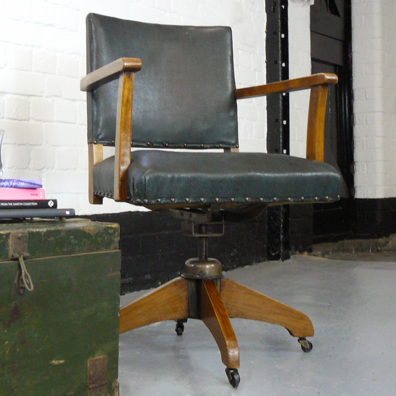 Vintage Hillcrest Swivel Desk Office Chair C1940