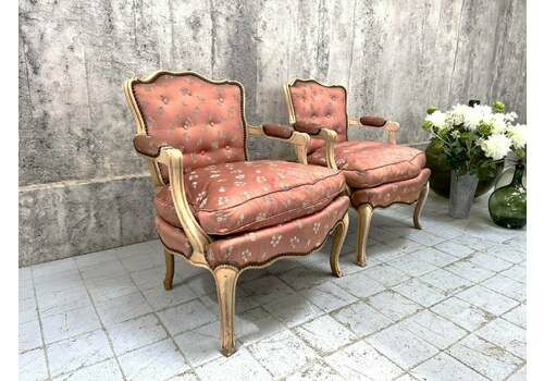 Pair French Louis XV Style Armchairs To Reupholster