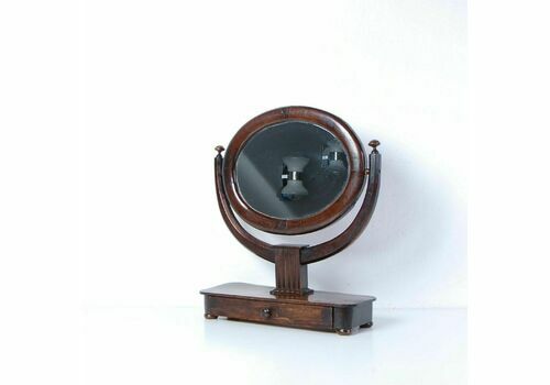 Antique Reclining Table Dressing Table Mirror In Walnut With Drawer From The Mid 19th Century