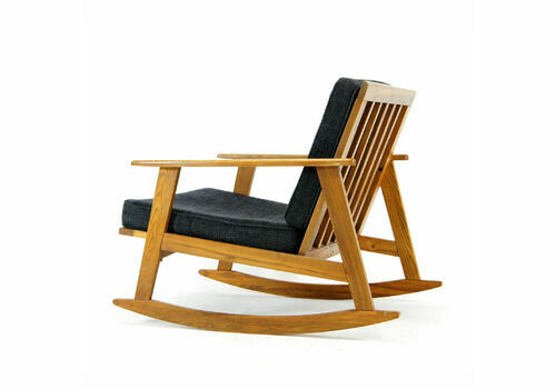 Retro Vintage Danish Rocking Chair Lounge Armchair 1970s Mid Century Modern Teak
