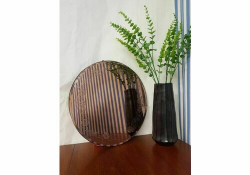 Vtg Antique Early Mid Century Over Mantle Wall Bevelled Smoked Mirror