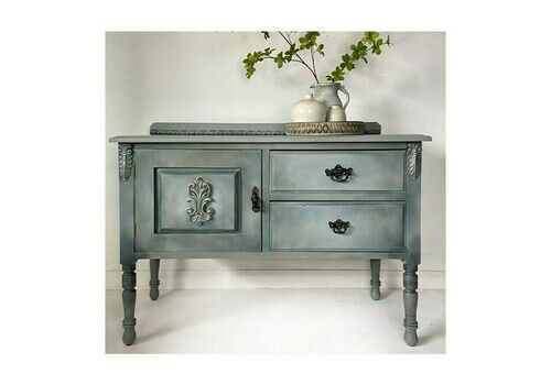 Vintage Washstand, Cabinet, Green