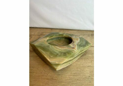 Vintage Solid Onyx Ashtray, Coin Or Key Tray, Etc...Chunky Natural Rock