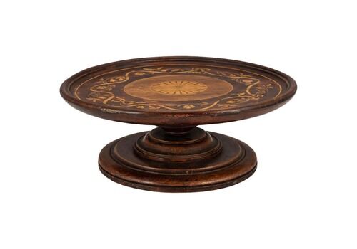20th Century English Oak & Mahogany Inlaid Lazy Susan, C.1930