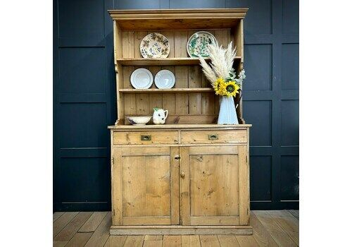 Antique Pine Dresser / Kitchen Dresser / Display Cabinet / Farmhouse Welsh Dresser