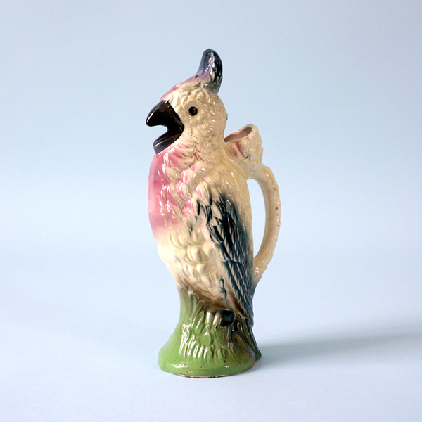 Antique Parrot Pitcher Vase 1800's English Pottery Figural Bird Design