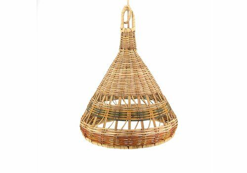 French Wicker Pendant Light, 1970s / Ceiling, Vintage, Boho Bohemian Folk, Natural, Lamp, Lighting