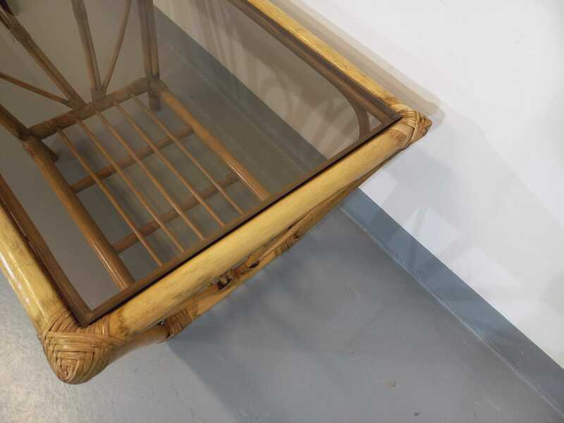 Table Basse Rectangulaire En Rotin photo vinterior