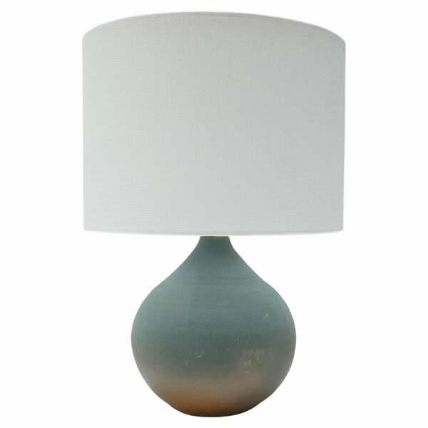 French Green Stoneware Table Lamp Vinterior