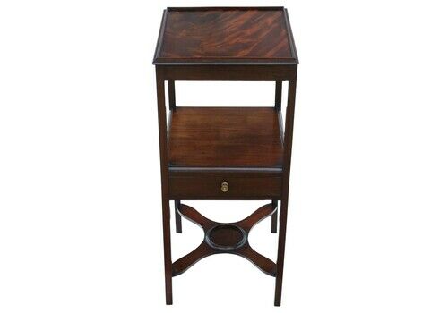 Antique Quality Mahogany Washstand Bedside Table Georgian Nightstand 19th Century