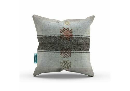 Vintage Kilim Cushion Cover 60x60 Cm Square Wool Kelim Pillow Moroccan Decor