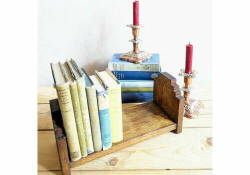 A Useful 1930s Art Deco Oak Book Trough Or Desk Book Shelf, Book Stand, Library, Desk,
