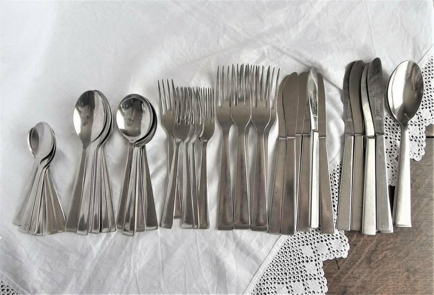Vintage 1970s Shannon Firth Stainless Steel Cutlery Set, Made In