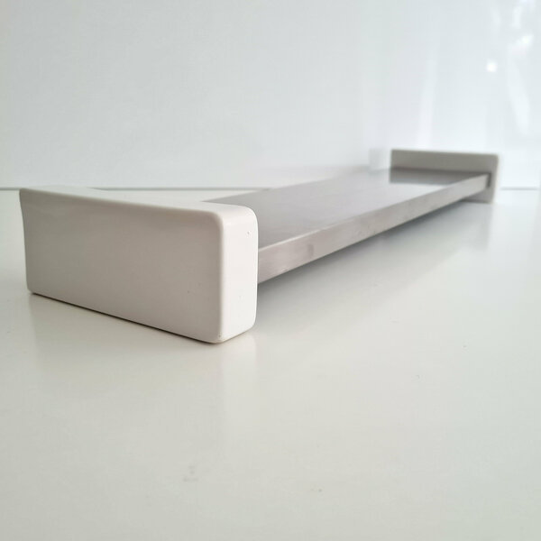 Vintage Stainless Steel And Ceramic Bathroom Shelf Vinterior