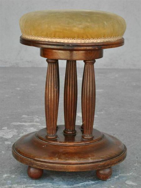 Mahogany Piano Stool From The 1930s With 5 Spindles photo furniture