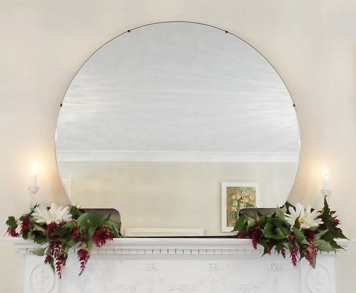 Extra Large Vintage Mirror Art Deco Frameless Bevel Edge Feature Wall